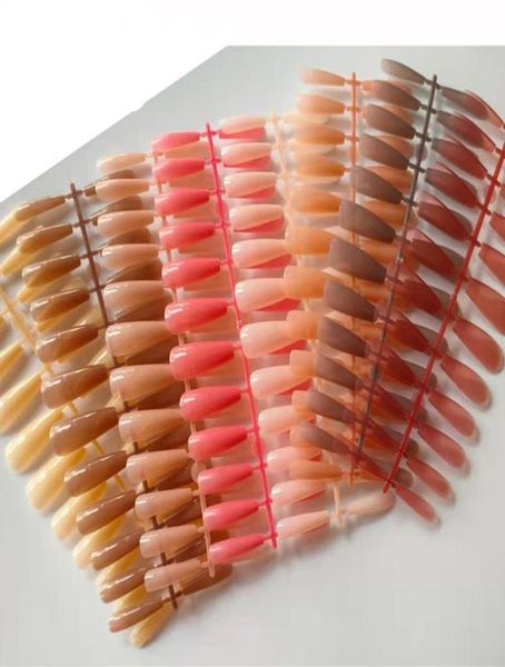 

240pcs box natural false acrylic nail tips full cover tips french sharp coffin ballerina fake nails uv gel manicure tools3187218, Red;gold