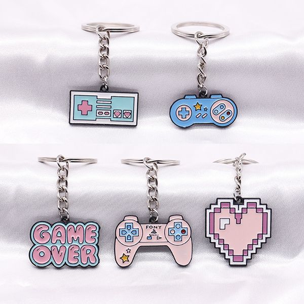 

keychains animation game character peripheral alloy key ring fixed hair, Blue