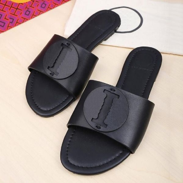 

designer slides women man slippers luxury sandals brand sandals real leather flip flop flats slide casual shoes sneakers boots by brand w312, Black