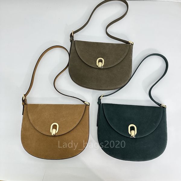 

savette bag tondo axillary totes suede soft leather half moon handbag luxury vintage women designer bags cow leather shoulder strap crossbod