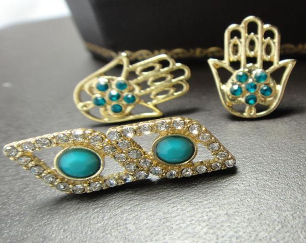 

evil eye hamsa two earrings of one set fatima039s blue eye mascot earrings with crystal fatima hand earrings 3355389, Golden;silver