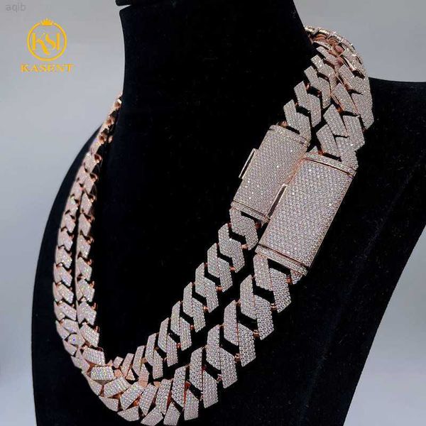 

customize vvs moissanite cuban link chain 15mm 18mm 4 row s925 sterling silver moissanite cuban link chain cuban bracelet