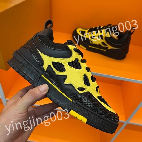 

new designer casual shoes sneakers leather embroidered black men chaussures white shoe walking sports platform trainers