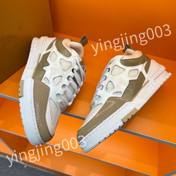 

new luxury designer casual shoes sneakers leather embroidered black men chaussures white shoe walking sports platform trainers