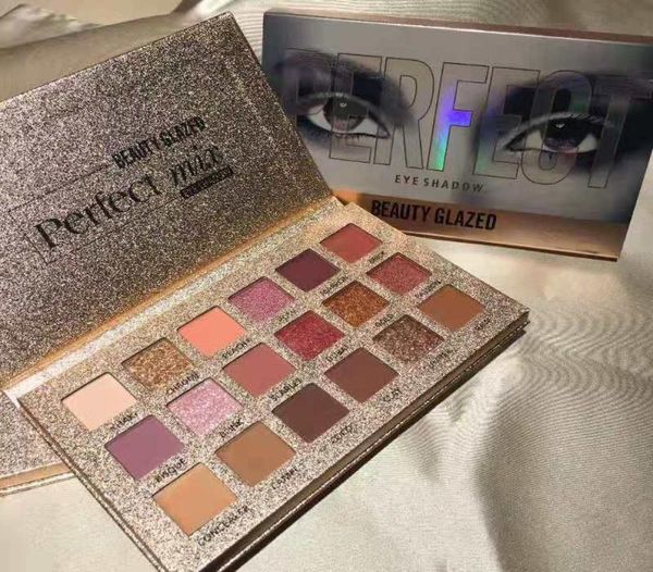 

new makeup brand beauty glazed perfect 18colors eyeshadow palette matte shimmer metalic eye shadow dhl 4011818