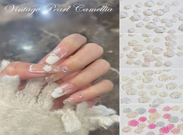 

30pcsbag nail art glitter flower shapes mix size sequins acrylic tips shinny nails art accessories decorations9318832, Silver;gold