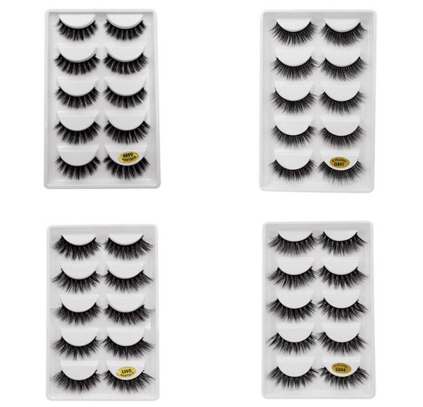 

5pairsset 3d mink false eyelashes thick plastic black cotton full strip fake eye lashes for party make up tool with cosmetic4524895