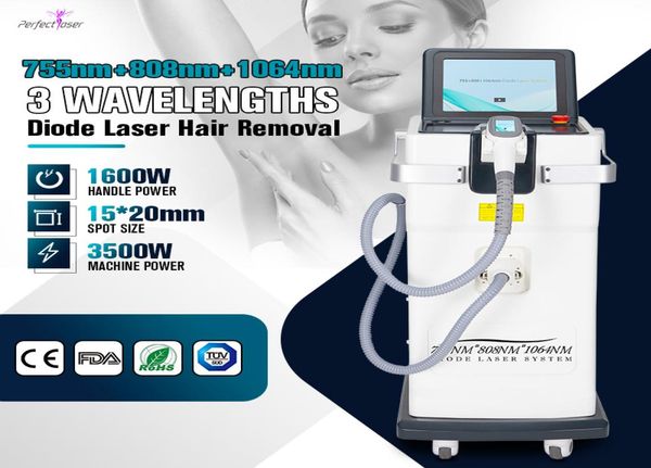 

professional 808nm diode laser hair removal machine skin rejuvenation 1064nm 755nm 100 millions beauty equipment 2 years warranty7421831, Black