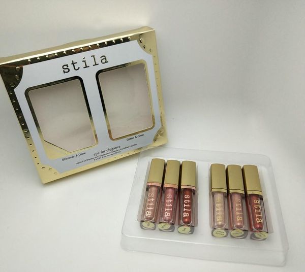 

new eye for elegance set shimmer glitter liquid eyeshadow 6pcs travel set makeup glow eye 30 sets dhl shipping7210909