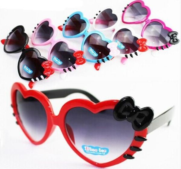 

lovely bowknot heartshaped kids sunglasses summer baby glasses boys girls children cartoon sunglasses shades sun shade folding gl7906598, Blue