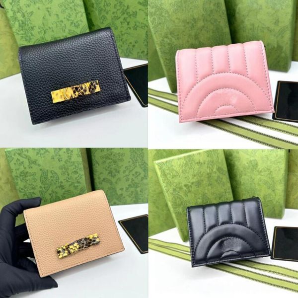 

luxury designer marmont wallet case fashion women coin purse pouch quilted leather mini short wallets main credit card holder clutch, Red;black