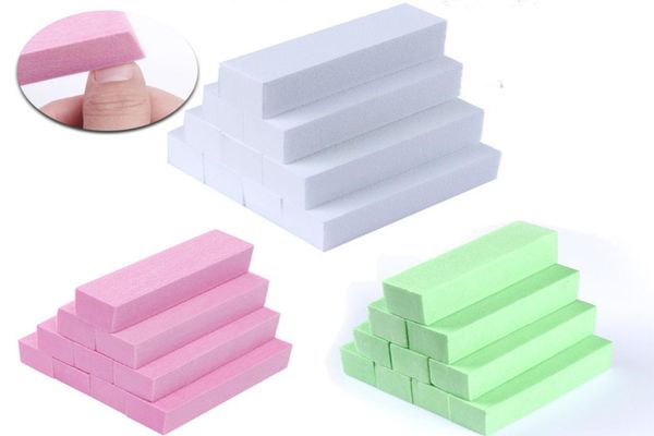 

colorful sponge nail files buffering block pure color solid file block nail tools with semilunar nail file mixed whole7612203