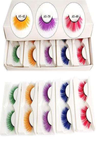 

thick colored faux mink 3d eyelashes dramatic super long fluffy color false eye lashes for halloween cosplay stage makeup 11316640809