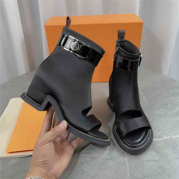 

fashion sandals luxury design 2023 luis women's high heels business work leather canvas casual student sandals vuttonity 07-014, Black