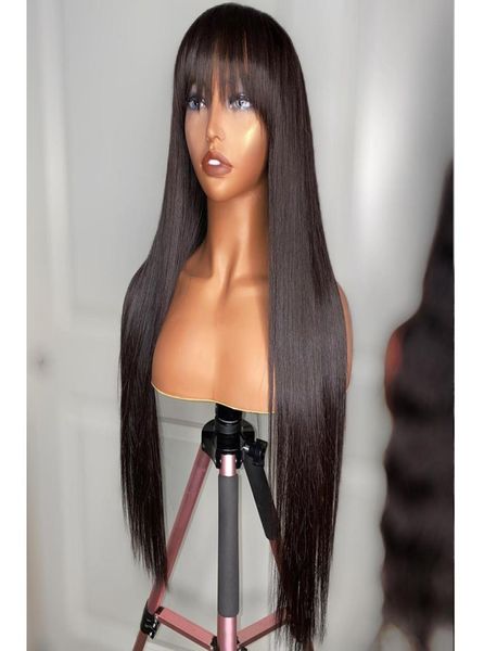 

2020 13x6 hd lace front human hair wig straight invisible transparent full lace wigs frontal remy 4x4 closure 1501153511, Black