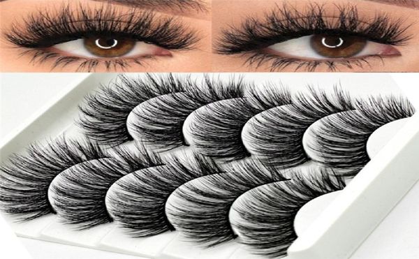 

5 pairs multipack 5d soft mink hair false eyelashes handmade wispy fluffy long lashes nature eye makeup tools faux eye lashes2732969