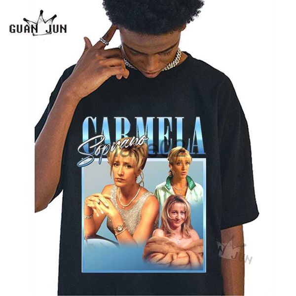 

men's t-shirts carmela soprano tshirt mafia graphic printed tee men women fall t shirt american fashion harajuku men x0621, White;black