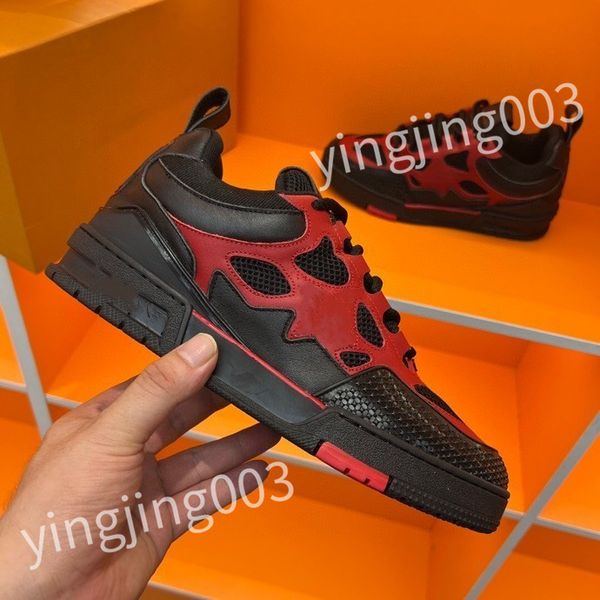 

new luxurys designer casual shoes sneakers leather embroidered black men chaussures white shoe walking sports platform trainers