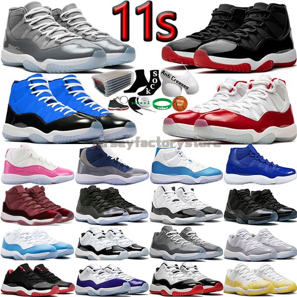 

11 men basketball shoes 11s cherry cool grey cement concord 45 bred unc gamma blue legend midnight navy 72-10 snakeskin sketch low mens wome