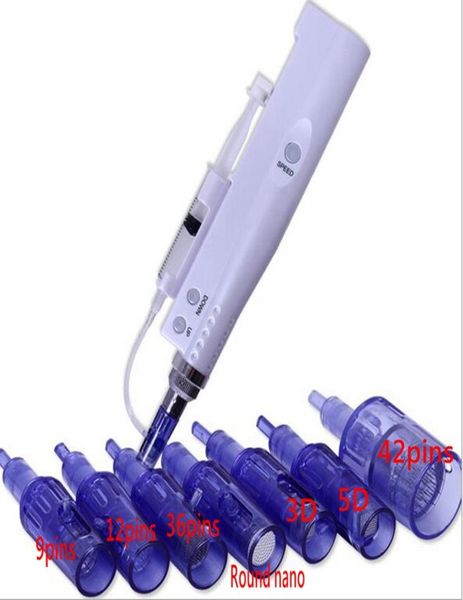 

mini mesotherapy gun derma pen micro needle needle cartridge injector stamp anti aging facial skin care5388821, Black;white