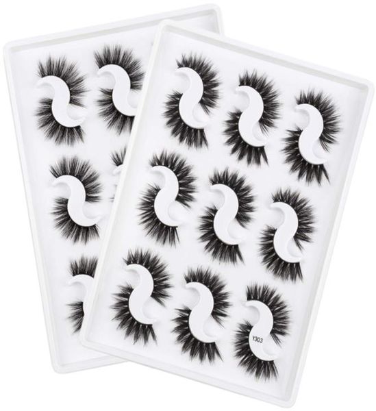 

3d mink lashes boxes eyelash packaging 9 pairs natural makeup eyelashes5667419