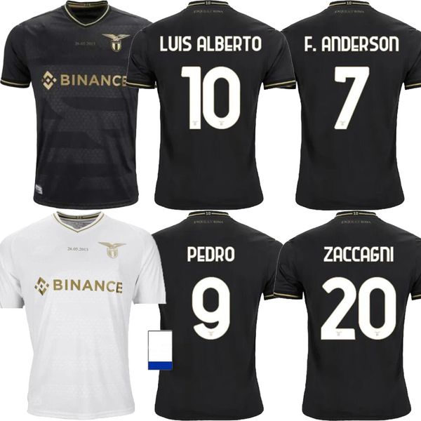 

2023 lazio immobile soccer jerseys 2024 10th anniversary bastos sergej badelj lucas j.correa zaccagni marusic kids kit football shirt, Black;yellow