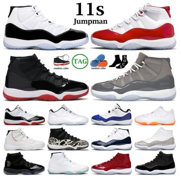 

new fashion jumpman 11 men basketball shoes white bred concord 45 legend blue 25th anniversary citrus closing cap and gown platinum tint des, Black