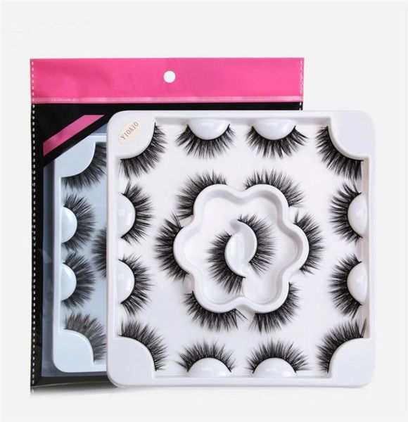 

6styles 5d faux mink lashes handmade false eyelashes volume fluffy wispies fake lashes thick long false mink eyelashes makeup 6609525