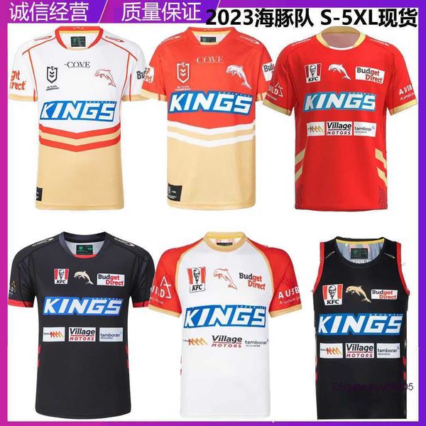 

2023 new men's t shirts rugby jersey australian dolphin home/away children's training 0sn5, White;black