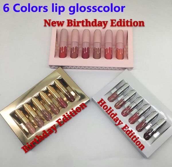 

gold lipgloss 6 colors birthday limited edition holiday matte lipstick valentine lipgloss mini kit lip cosmetics 6 colors s3201517