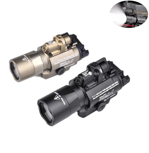 

airsoft surefir x400 ultra flashlight red laser 20mm picatinny weaver rail mount 450 lumen x400u light5629179