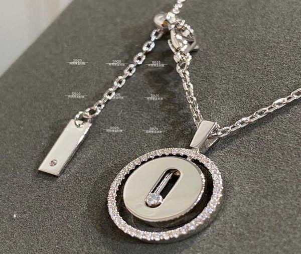 

2022 new pure 925 sterling silver jewelry for women beach necklace slide stone pendants move diamond design summer luxury brand1387697