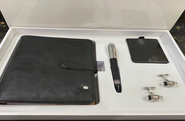 

luxury designer cufflinks shirt cuff links cuff link notebook pen set gift1901005, Silver