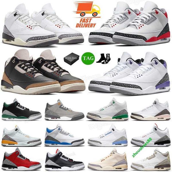 

3 retro basketball shoes jumpman 3s fire red pine green cardinal red racer blue dark iris muslin cool grey fragment unc laser orange men wom