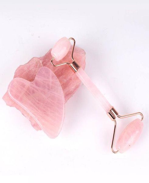 

rose quartz roller gua sha massage board face care tool set natural stone facial lifting neck eye beauty massager anti wrinkle cel4484794