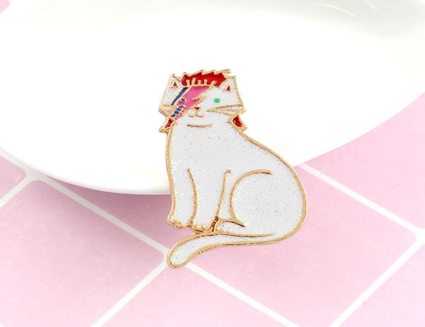 

cat red hair special cartoon brooch creative enamel letter lapel denim badge gift to hospital pins6040678, Gray