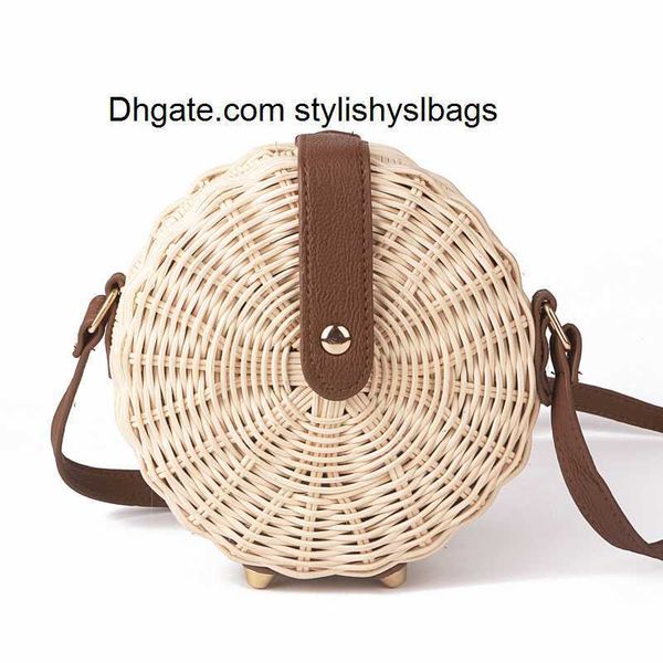 

evening bags women straw bag bohemian bali rattan beach handbag small circle lady vintage crossbody handmade kintted shoulder bags