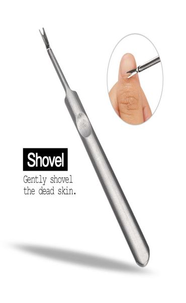 

cuticle pushers stainless steel nail art fork manicure tool for trim dead skin fork spoon pusher pedicure nipper pusher trimmer re7001631
