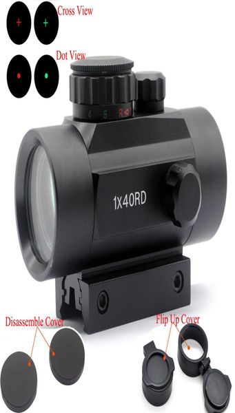 

tactical holographic 1x40 sight scope red green dotcross view riflescope hunting with 1120 mm rail mount3719913