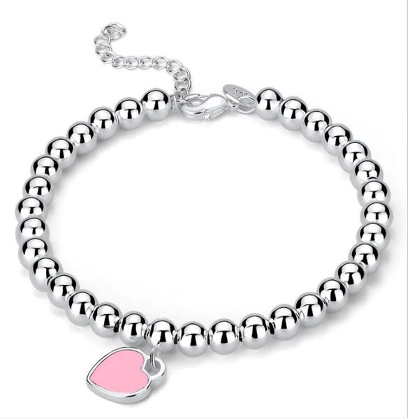 

love bracelet original fashion classic 925 sterling silver love heart bracelet multicolor optional woman jewelry holiday gift7800583, Black