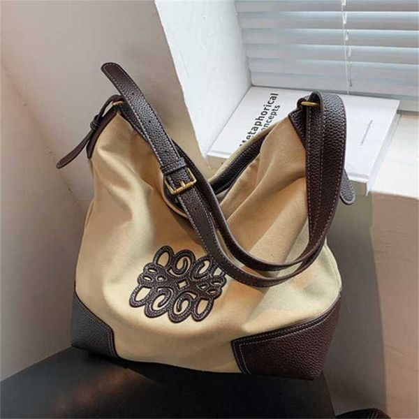

designer bag 2023 handbag baroness casual one shoulder tote large capacity medieval women's crossbody collage canvas slouchy style