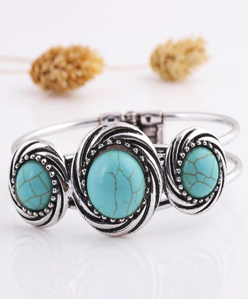 

whole vintage jewelry tibetan silver carved round turquoise bangle gift for women bracelet watch band pulsera brazalete acces8045929, White