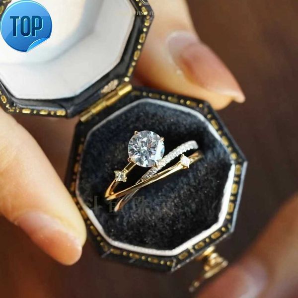

Luxury 18K Gold Plated 925 Sterling Silver 1.0ct Moissanite Simulated Diamond Rings for Women Wedding Engagement Ring