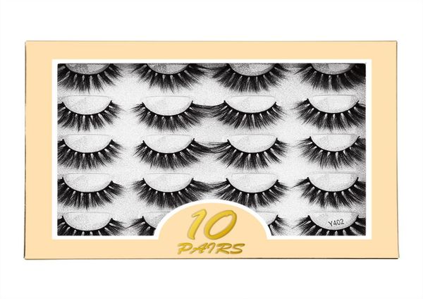 

10 pairs natural 3d false eyelashes set fake lashes makeup kit mink extension5778858