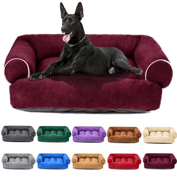 

bed for dog cat pet square plush kennel medium small sofa cushion calming house supplies accessories