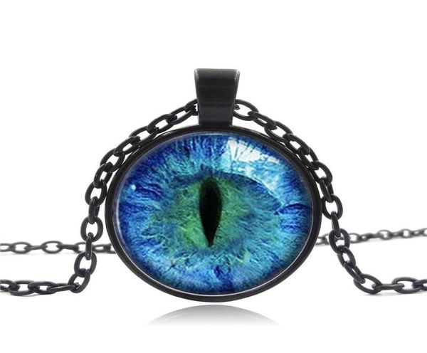 

necklaces mens threedimensional dragon eye glass necklace pendant colorful eye pendant glass cabochon dome beautiful necklaces me8431653, Silver