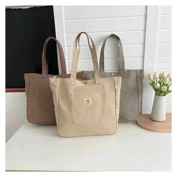 

50tp other fashion accessories carhart washed tote bag tide brand canvas one shoulder handbag student personality casual bag women shopping, Silver