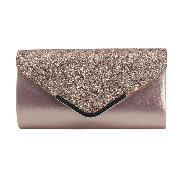 

clutch bags fashion pu dinner bag flash material evening gift bag women's hand bag hand grab bag party bag chain bag