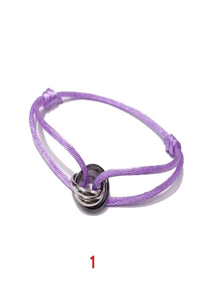 

foreign trade fashion jewelry beautiful titanium steel bracelet silver black glossy small threering color hand strap7670492