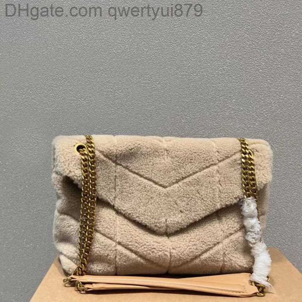 

designer bagevening quilted messenger bag sherpa fur handbag teddy plush crossbody genuine leather fashion letter gold chain flap puffer mm
